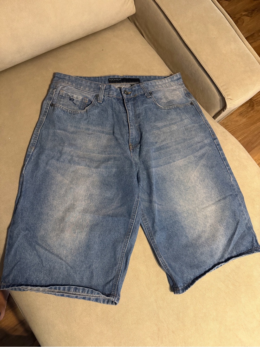 Rocawear Faded Blue Denim Jean Shorts